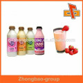 Heat sensitive plastic glass bottle label for milkshake packaging